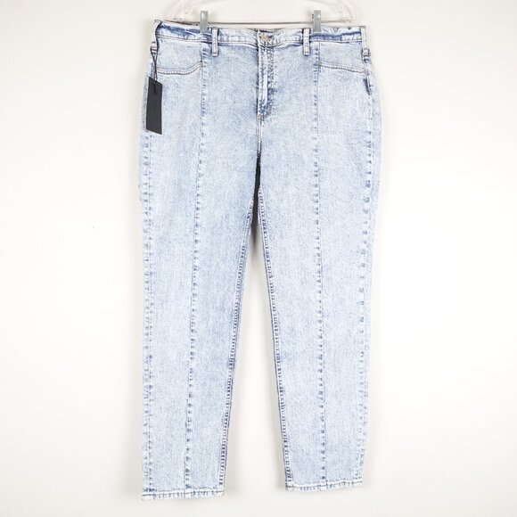 NEW Silver FRISCO High Rise Tapered Jeans Womens 36 (38x30) Acid Wash Stretch - Picture 2 of 13